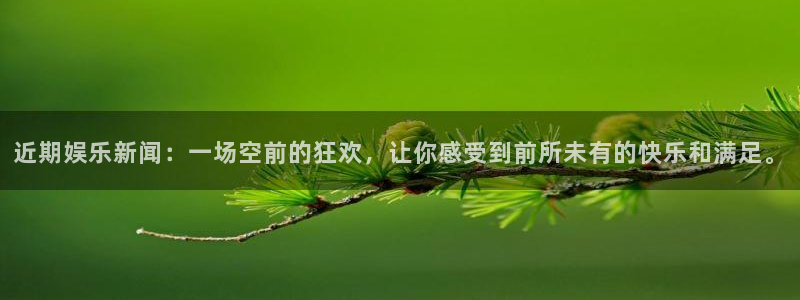 近期娱乐新闻：一场空前的狂欢，让你感受到前所未有的快乐和满足。